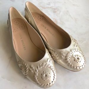 Jack Rogers Metallic Gold Ballet Flats NEW